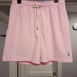 Polo Ralph Lauren Men's Size Large Light Pink and Blue Swim Shorts Trunks New